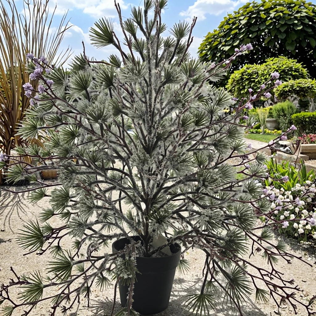 Красивая Снежинка искусственное растение 43 см высотой для элегантного декора интерьера дома Очаровательная