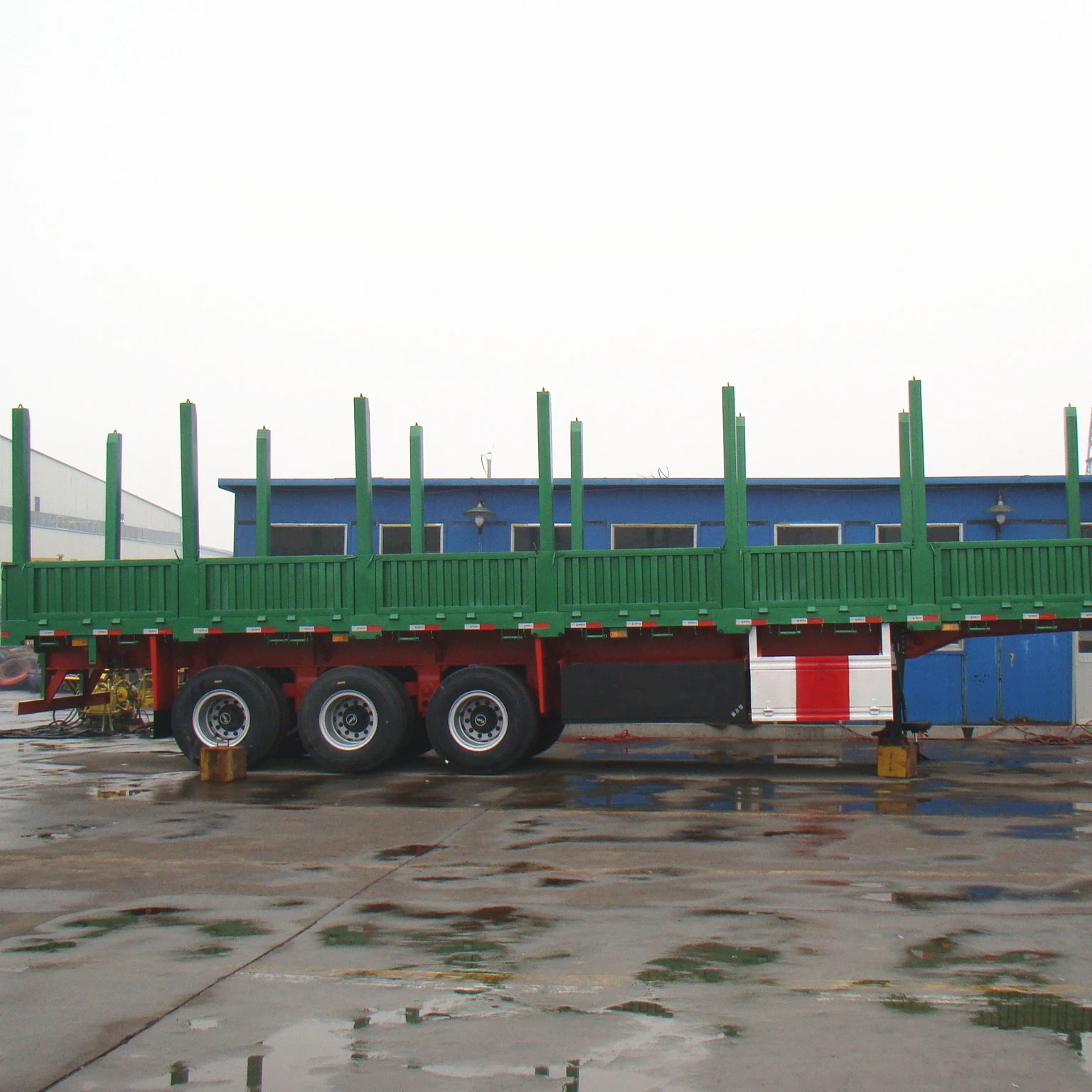 Cheap 2 Axle Timber Flatbed Log Semi Trailer With Bolster for Sale
