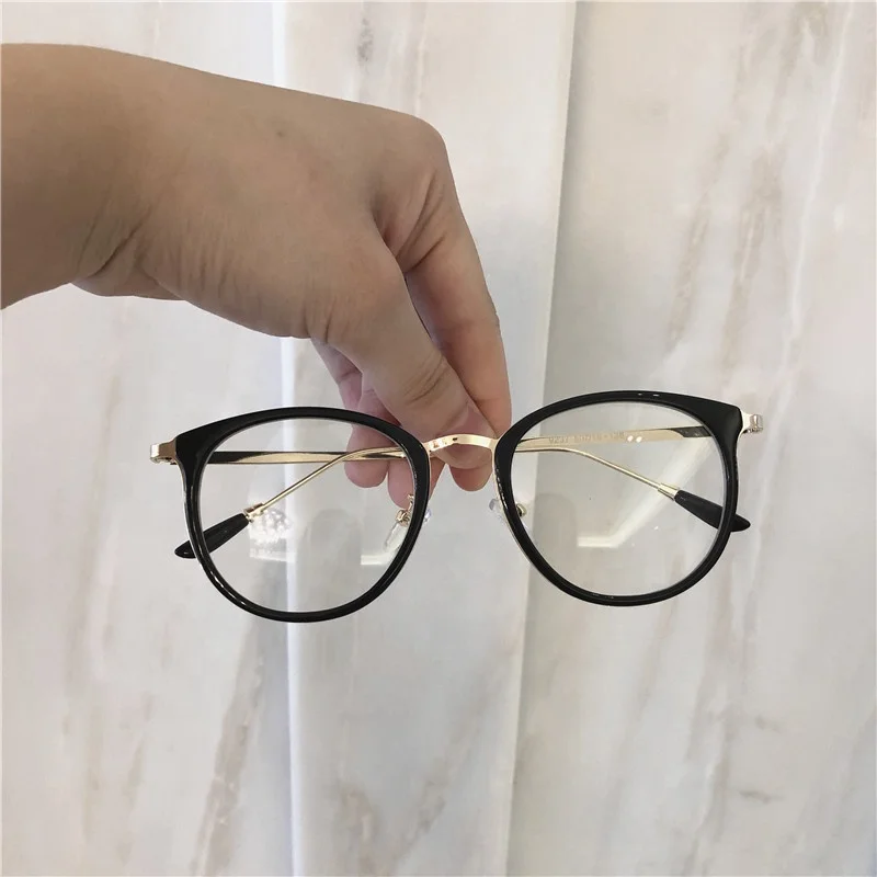 Jiuling Eyewear Round Plain Spectacles Custom Myopia Lens Glasses Korean  Style Student Anti Blue Light Eyeglasses Frames