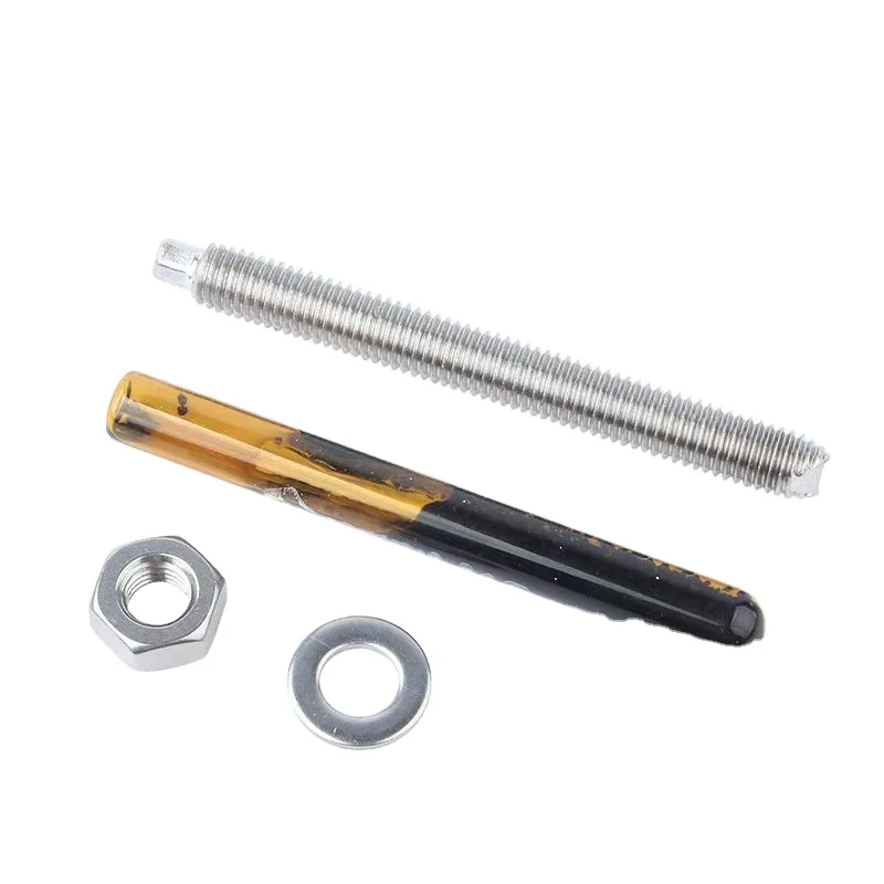 Stainless Steel Two-Type Anchor Bolt with Nut Washer Sharp Cut Head Chemical Expansion Bolts Plain Finish