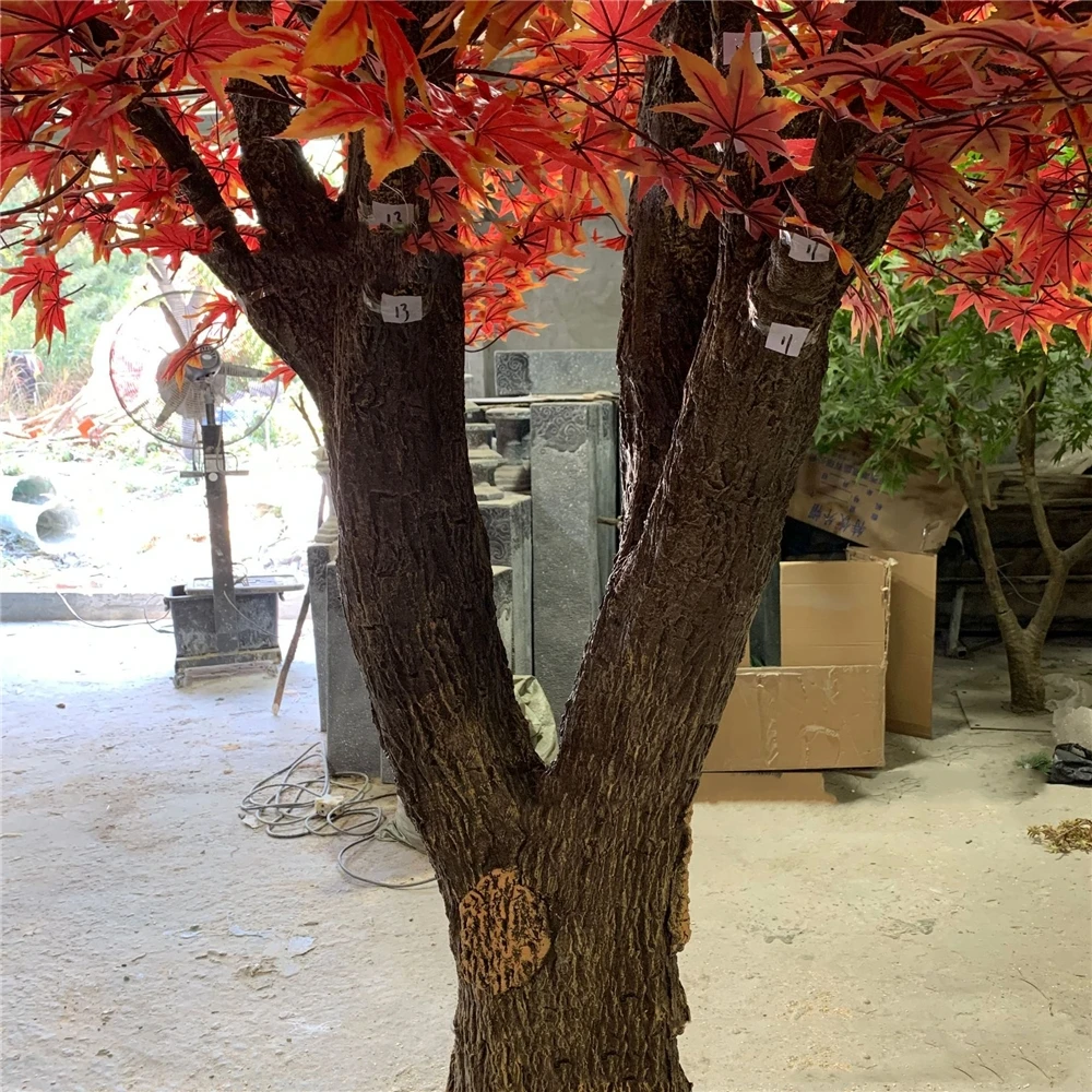 Betterlove Large Handmade Artificial Yellow Maple Tree Chinese Maple Trees Faux Japanese Red Maple Tree