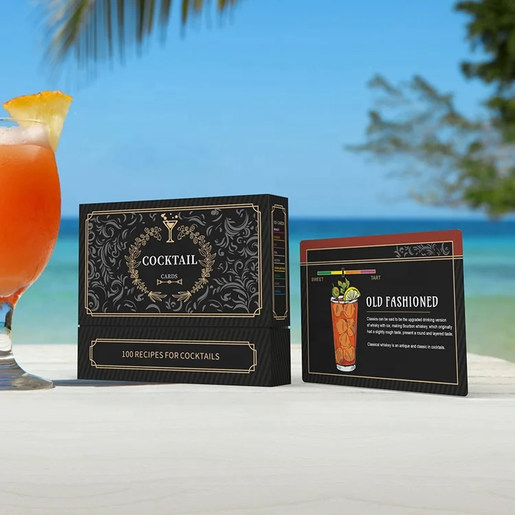 Custom Printed Cocktail Recipe Flash Cards Custom Printing Services Flash Card