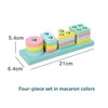 Quatre ensembles de colonnes couleur macaron