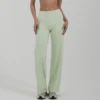 Leggings verdes con efecto acampanado