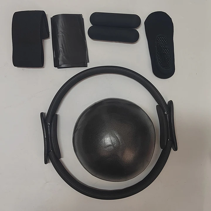 Kit Pilates Complet – Anneau Magique, Bandes Résistance, Ballon 25 Cm Et Chaussettes Antidérapantes – Fitness Portable