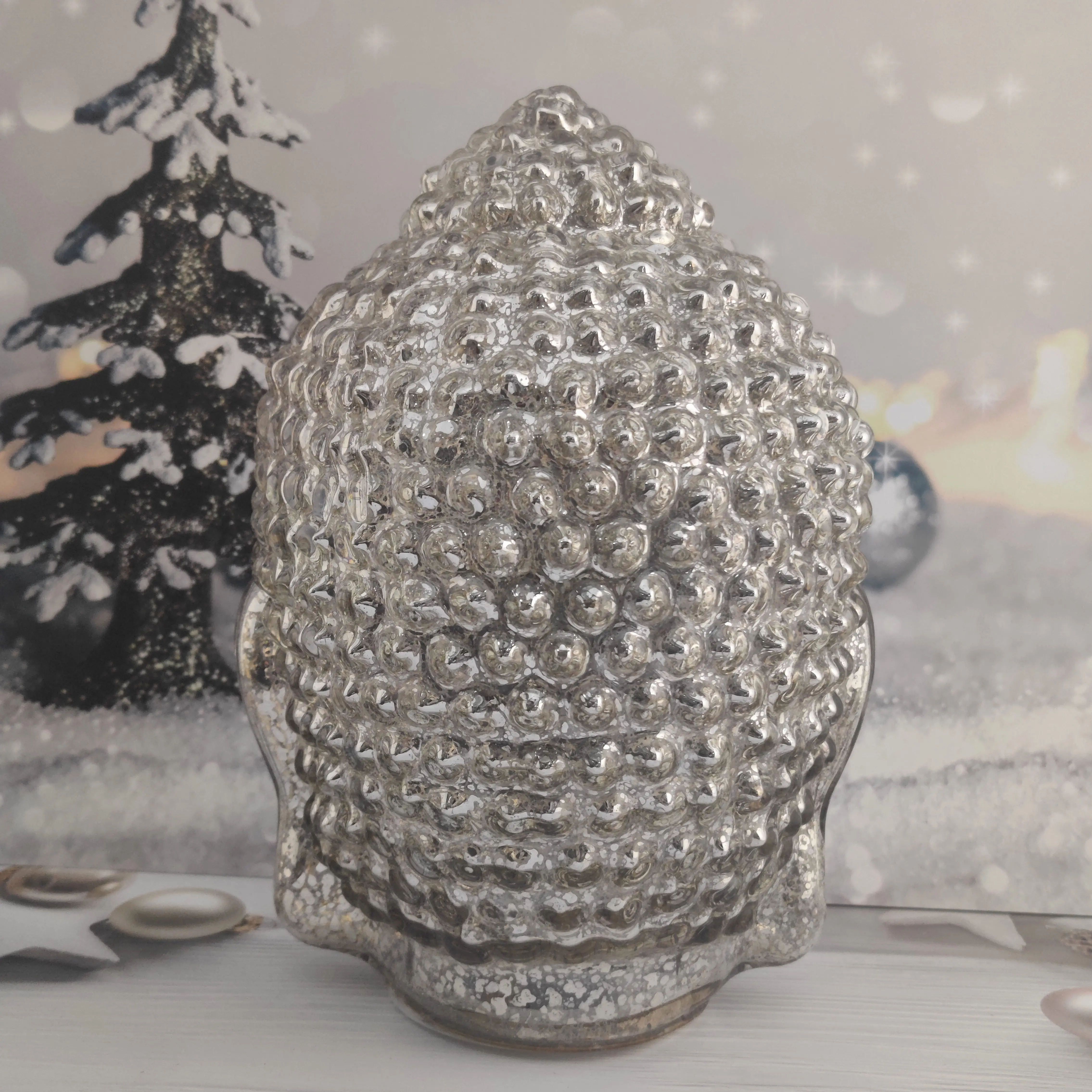 Battery Powered Led Lighted up White Glass Buddha Head Sculpture Ornaments Home Decorative Accessories