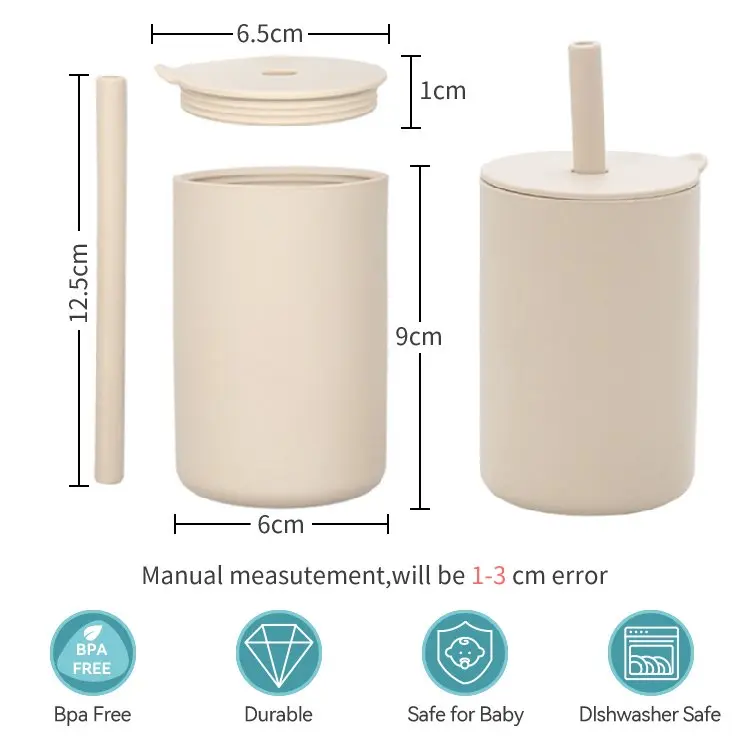 No Spill Unbreakable Water Cup Infant Silicone Sippy Cup Training Non