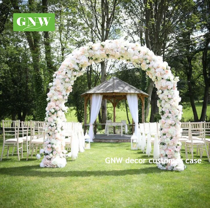 Gnw Moon Gate Stage Backdrop Artificial Flower Wedding Arch For Wedding Decoration Buy