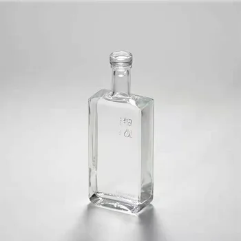200ml 375ml 500ml Square wine glass bottle liquor bottle for wine brandy vodka whisky glass bottle