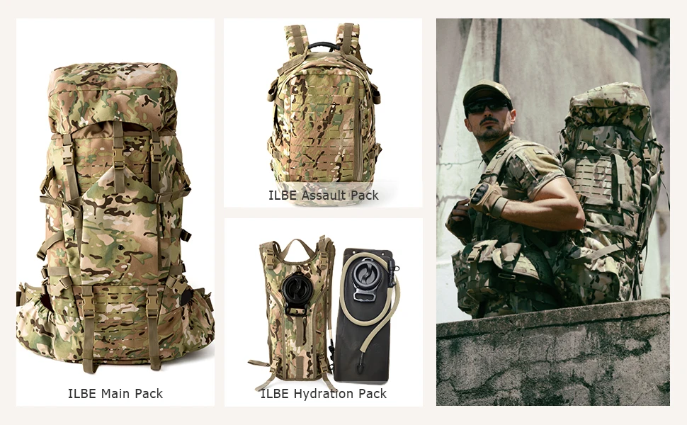 Akmax Ilbe Trekking Survival Rucksack,Multicam Tactical Hydration ...