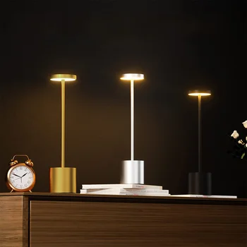 Modern European Romantic 3-level Touch Dimming Desk Light Cordless Rechargeable Hotel Restaurant Decoration LED Table Lamp