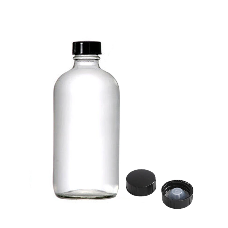 Essential oil glass bottle Luxury 240ml 480ml 8oz 16oz glass bottle with anti leaking cap manufacture