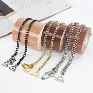 Fashion Three Colors Adjustable Rhinestone Non-Slip Washable Strapless Lingerie Bra Straps for Women Intimate Accessories