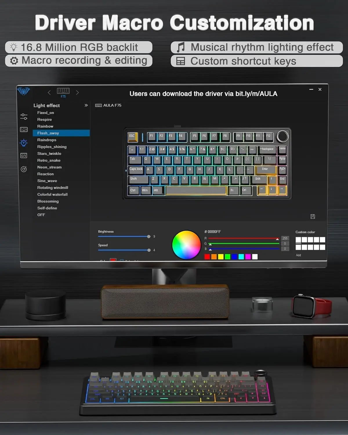 AULA F75 Mechanical Keyboard - RGB Backlit Gaming Keyboard