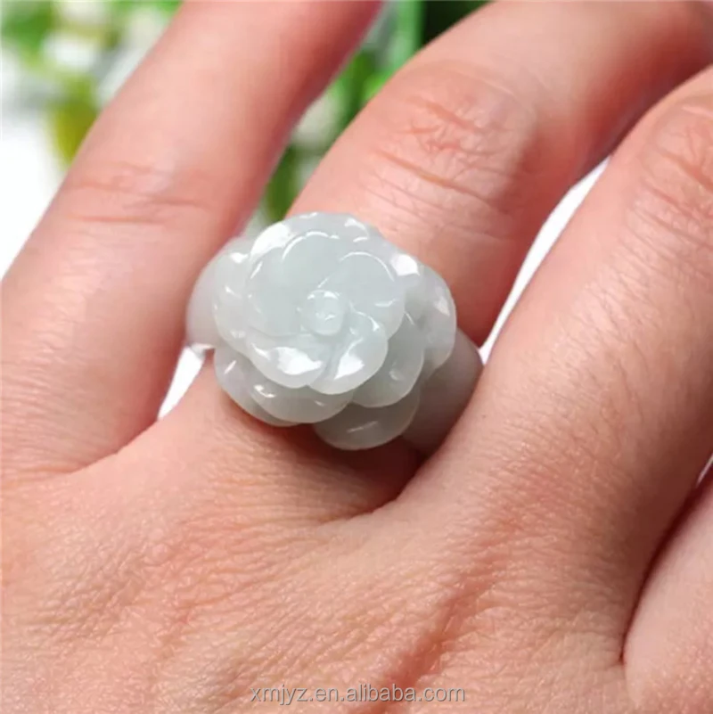 Anello Fascia In Giada Naturale Di Grado A - Vero Giada Birmana Per Uomo E Donna, Larghezza 6.5mm, Taglie USA 4-12, Gioielli Myanmar