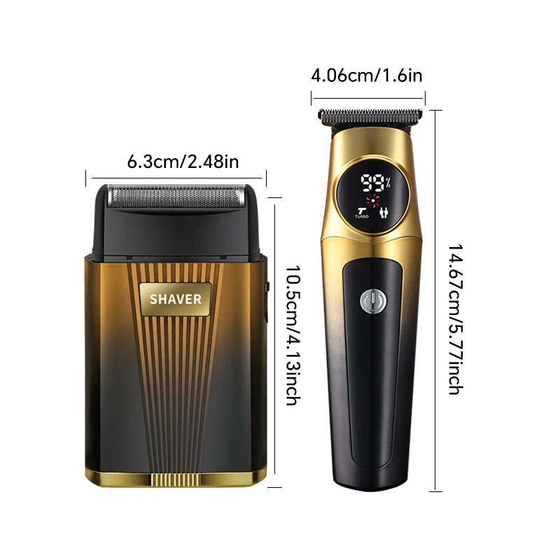 Two-in-One Popular Electric Shaver Clipper Nose Hair Trimmer for Men Reciprocating Set Cross-Border Household Grooming USB Power details