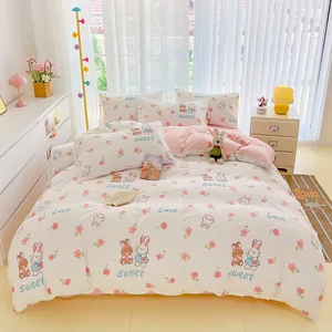 Best Sale Luxury New Design Modern Printed Sweet Rabbit Home Bed Comforter Bed Sheet Bedding Set