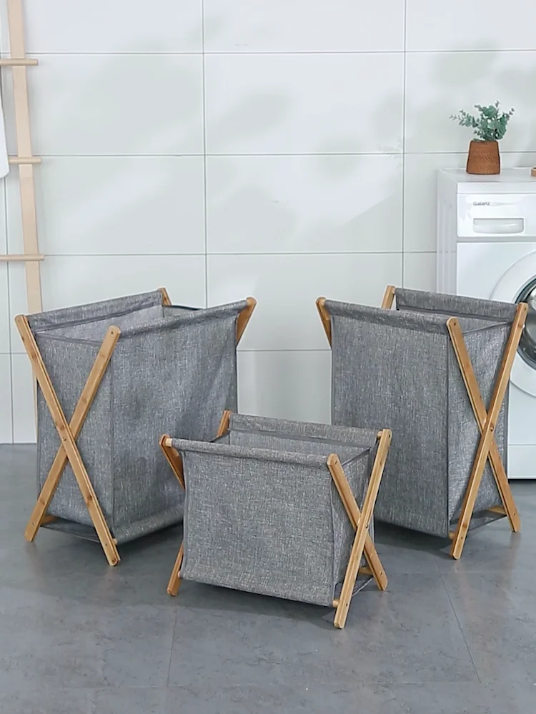 Household Laundry Basket With Lid Dirty Clothes Storage Basket Large