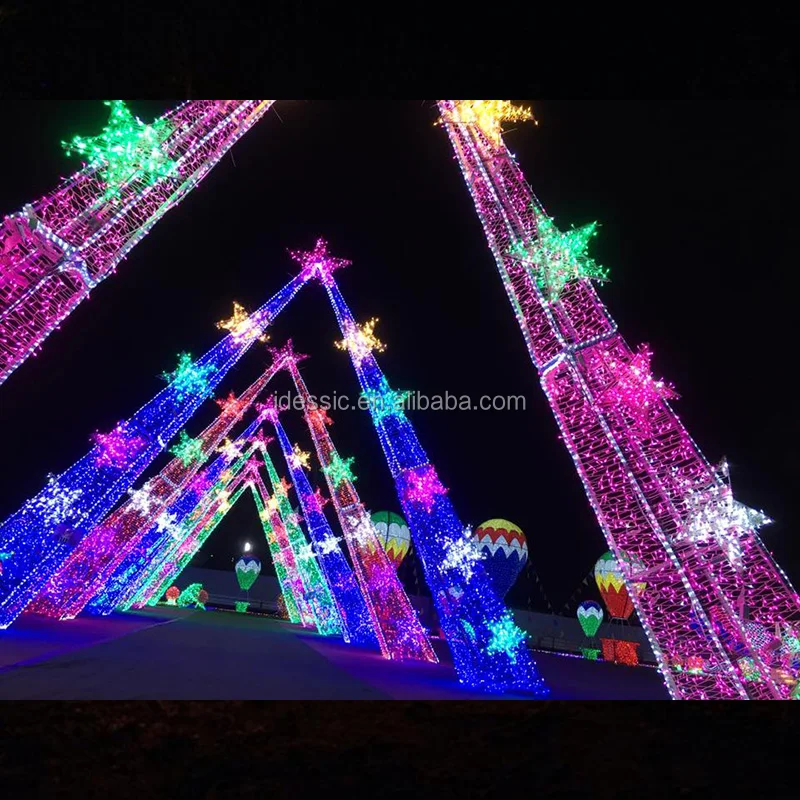 Outdoor Walk Through Programmable Light Arch Shaped Fountain Water Light Show for Garden Night Displays