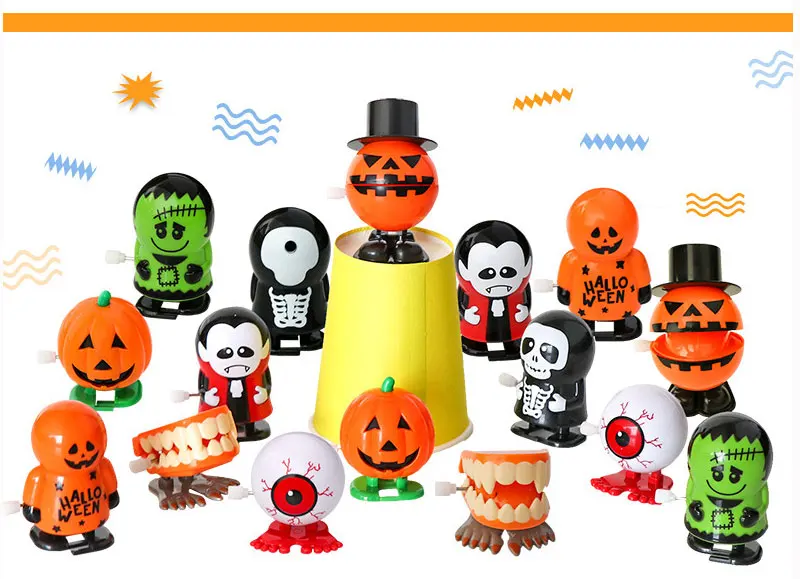 Halloween Decoration Pumpkin Witch Black Cat Dress Bell Doll