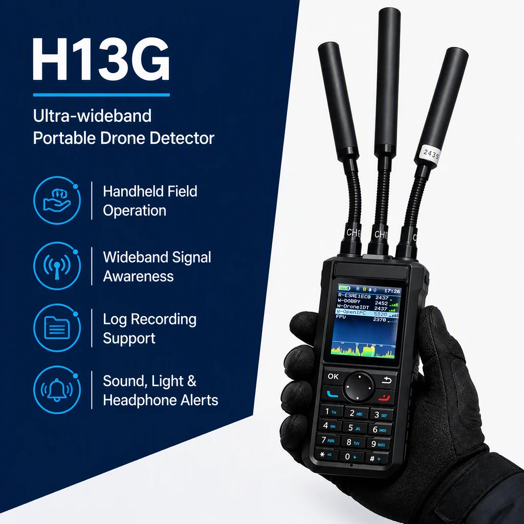 H13G Ultra-wideband Portable Drone Detector Handheld Drone Signal Finder