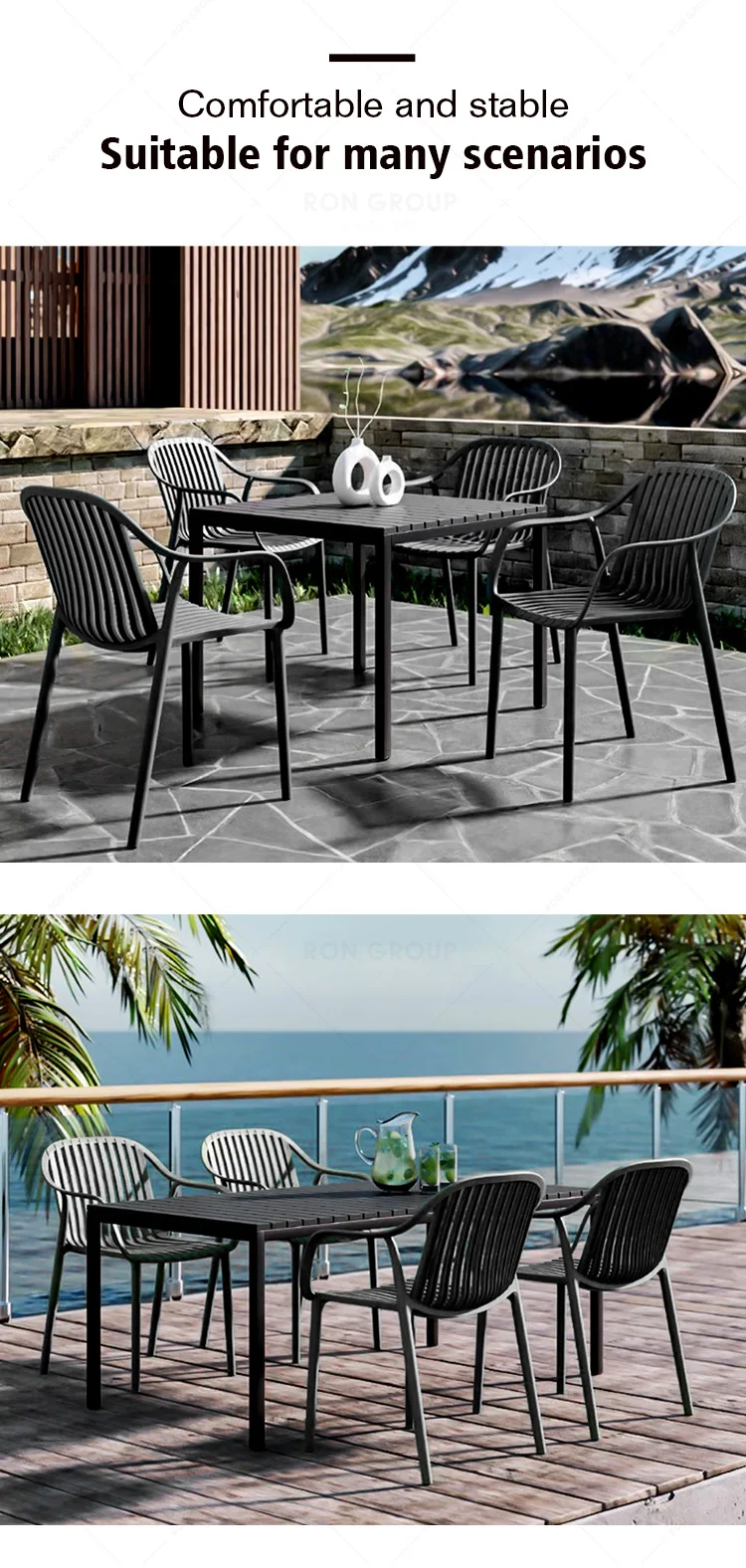 Hot Sale Restaurant Chair Simple Style Black White Party Furniture Dining Chair for Garden Restaurant