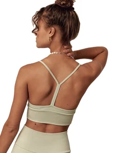 2023  Yoga Wear Ladies Push up Sports Women Padded Cropped Fit Compression Y-shaped Tie Dye Bra Yoga Wear for Young Girls