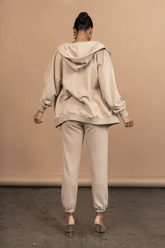 Осенне-зимний женский спортивный костюм с логотипом на заказ комплект из 2 предметов спортивные штаны и толстовка большого размера