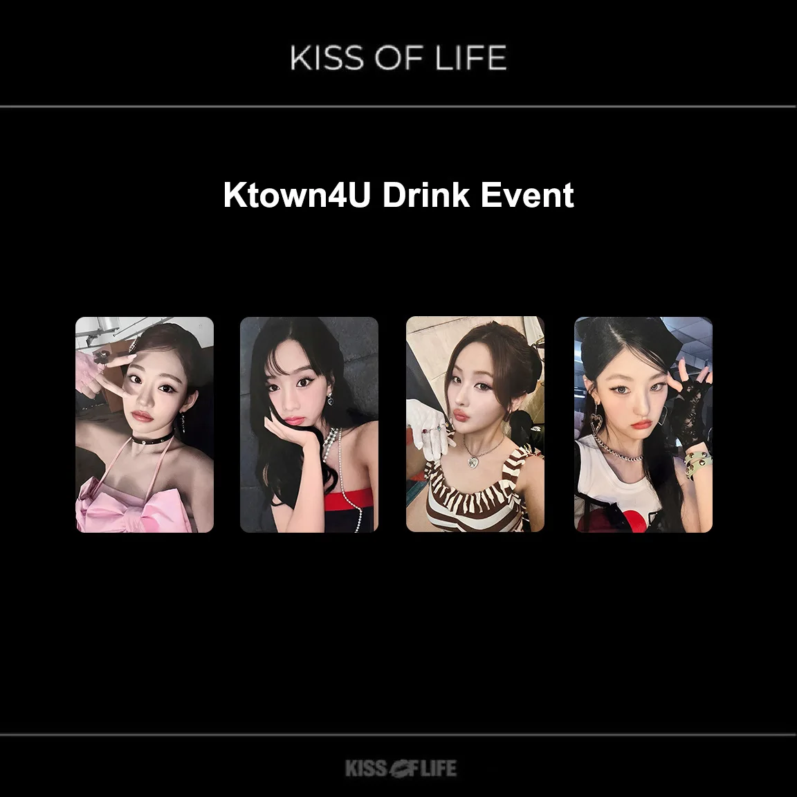 4Pcs/Set KISS of LIFE 224 New Album Kpop Photocards JULIE NATTY