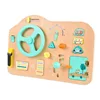 Wood color busy board car simulator