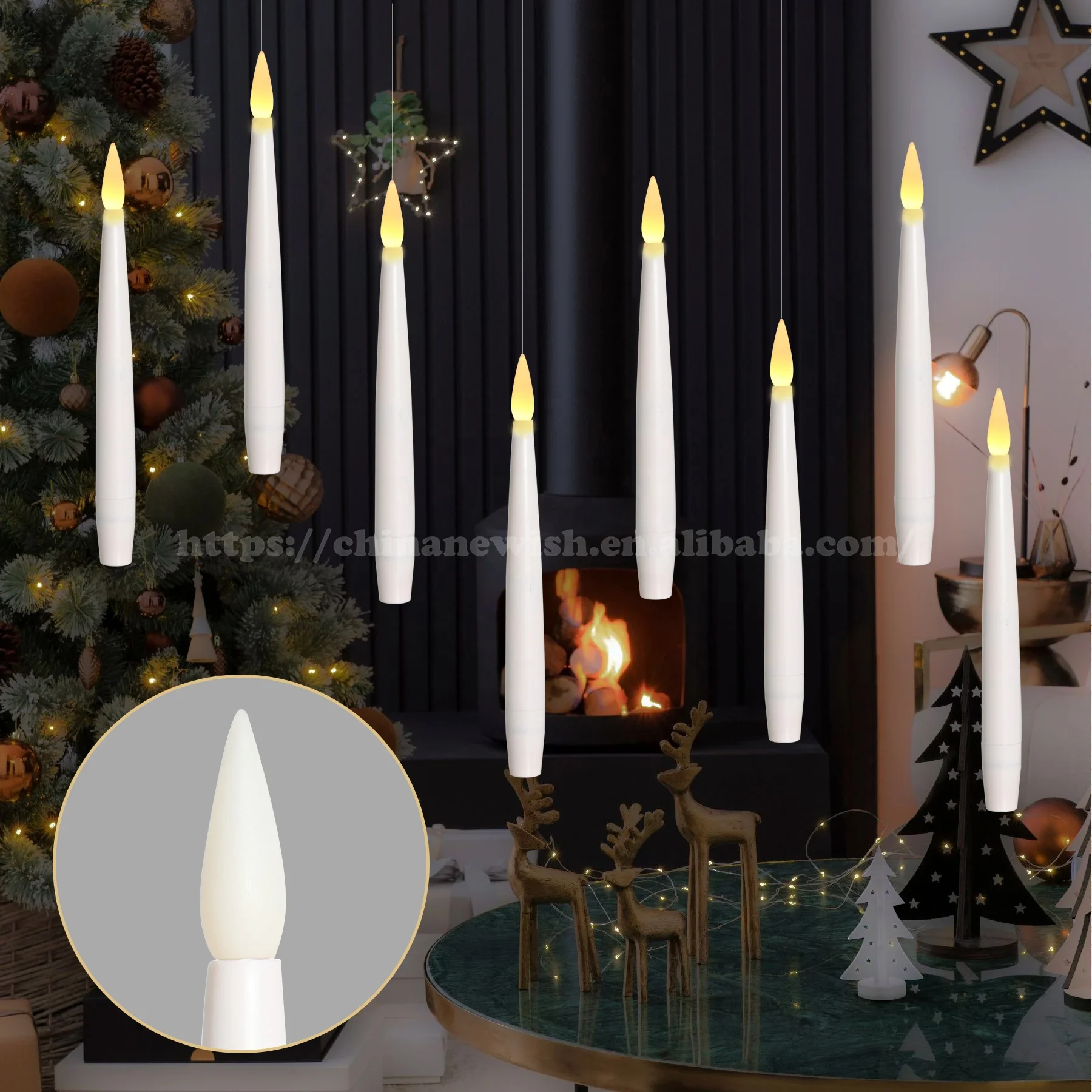 Newish  22pcs Magic Wand Remote Timer Flameless Taper Floating Christmas Decorations Xmas Led Candles Light