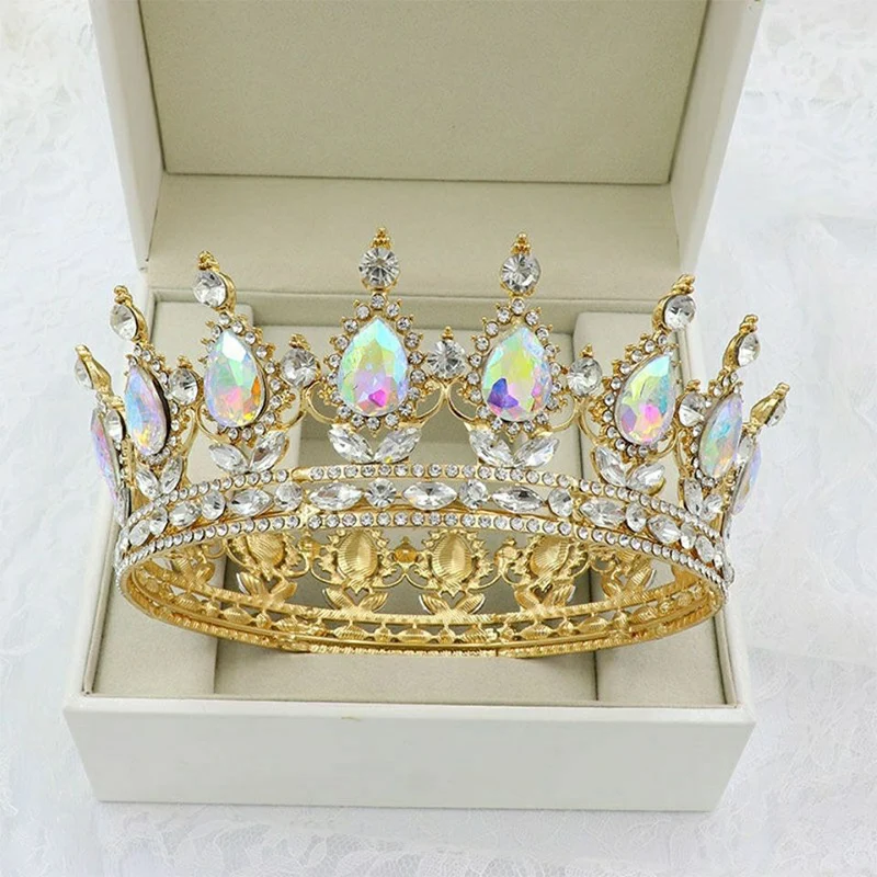 Barock Tiara Krone Für Frauen - Vintage Hochzeit Stirnband Mit Strass Für Braut, Ball & Party (freesize)