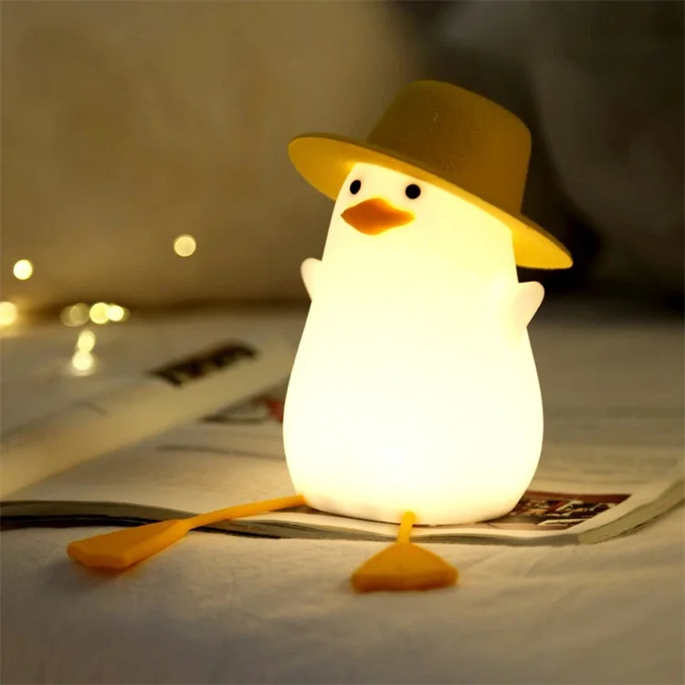 Usb Rechargeable Dimming Touch Lamp Sleeping Bedroom Cartoon Animal Children Gift Led Silicone Duck Night Light