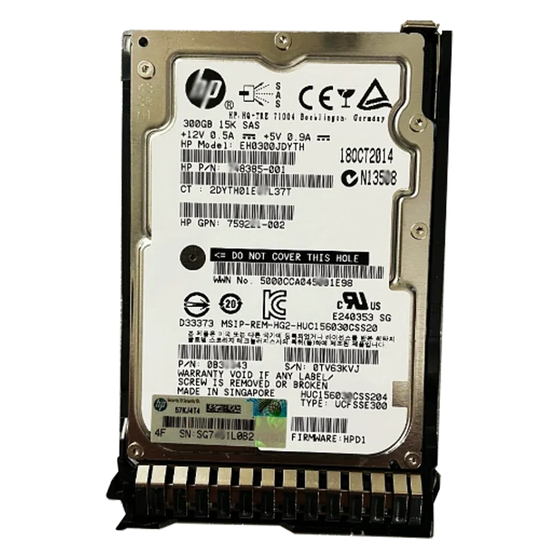 Nuwe oorspronklike 759208-B21 759546-001 300GB 12G SAS 10 K rpm SFF (2.5 in) SC Onderneming 3 jaar garantie harde skijf
