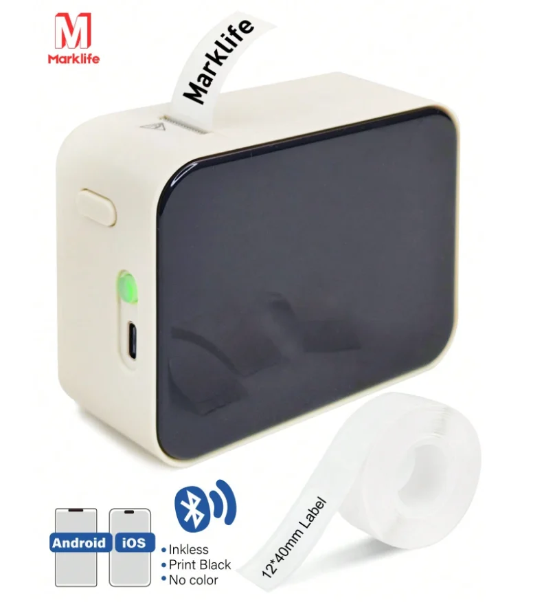 Mini Portable Label Printer bluetooth Mobile Sticker Maker Wireless ...