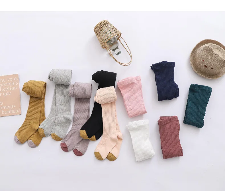 Tights For Girls 0-8 Years Children Pantyhose Cotton Knitted Warm ...