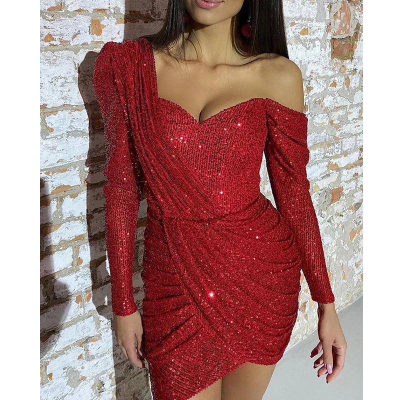 white christmas dresses City Lights Black Sequin Dress, Small - The Mint Julep Boutique main image 1