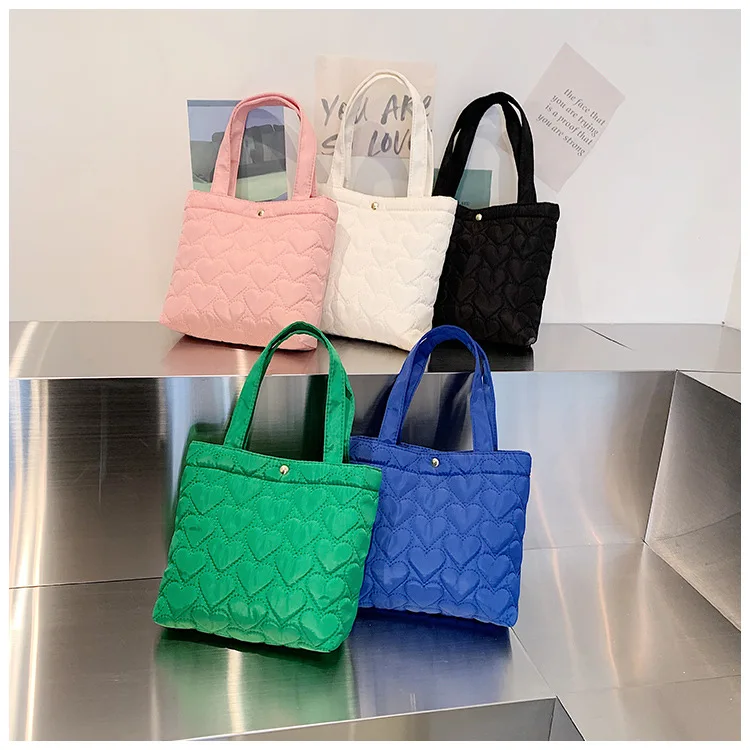 Handbags Fashion Fall Winter Lightweight Filling Quilted Bag Puffy Quilted Weekender Small Tote Puffer Bag Women