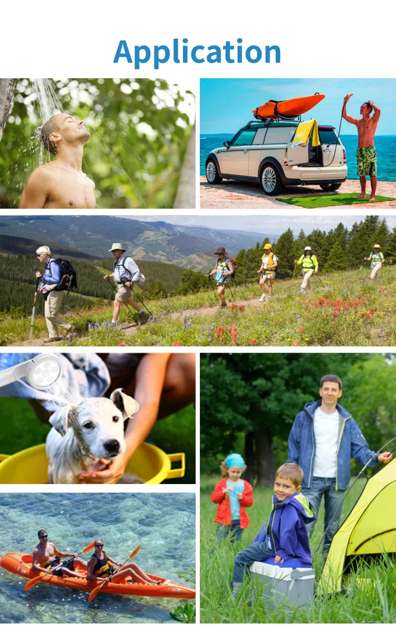 Outdoor Camping Gear High Quality Detachable Battery Rechargeable Shower Camp Portable for Camper Shower Station supplier