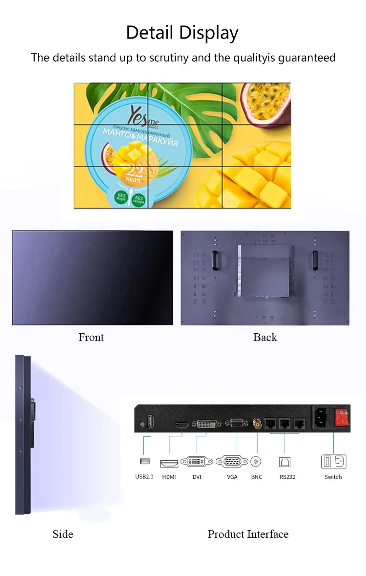 Controller Display Advertisement 65 Inch 3x3 Splicing Screen Controller Video Wall Led Wall Video ...