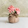Bolsa de la suerte rosa clavel de dos cabezas