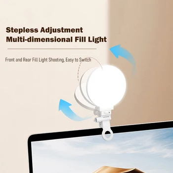Enujoy Tri-Color Clip LED Pocket Light Outdoor Mobile Phone Handheld Photography Light Beauty Fill Plastic Selfie Lighting detail image