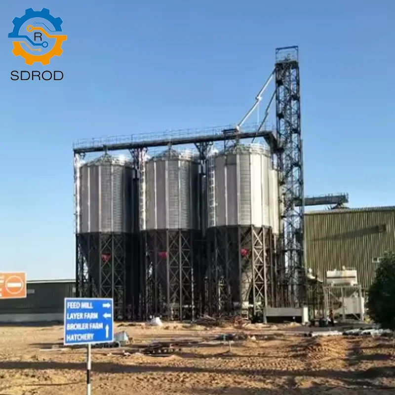 SDROD Customized Automatic Galvanized Steel Silo Poultry Equipment System for Farm Livestock Grain Maize Storage Warehouse