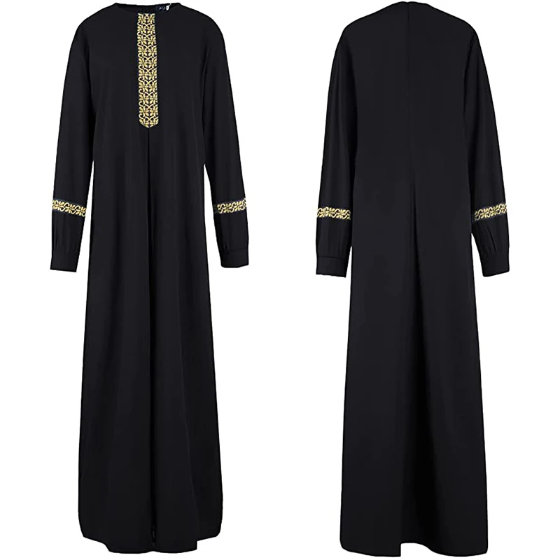 Hot Selling Islamic Abaya Muslim Dresses Solid Color Full Zip Dubai ...