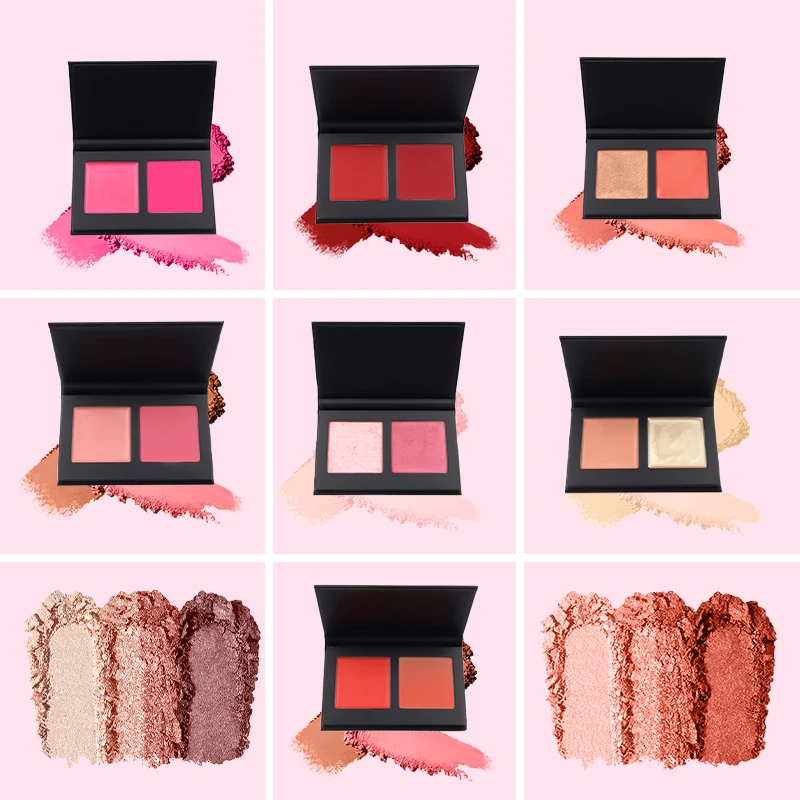 product private label rouge velvet matte 2 colors blush palette blendable 2 in 1 cream powder blush for cheek-5