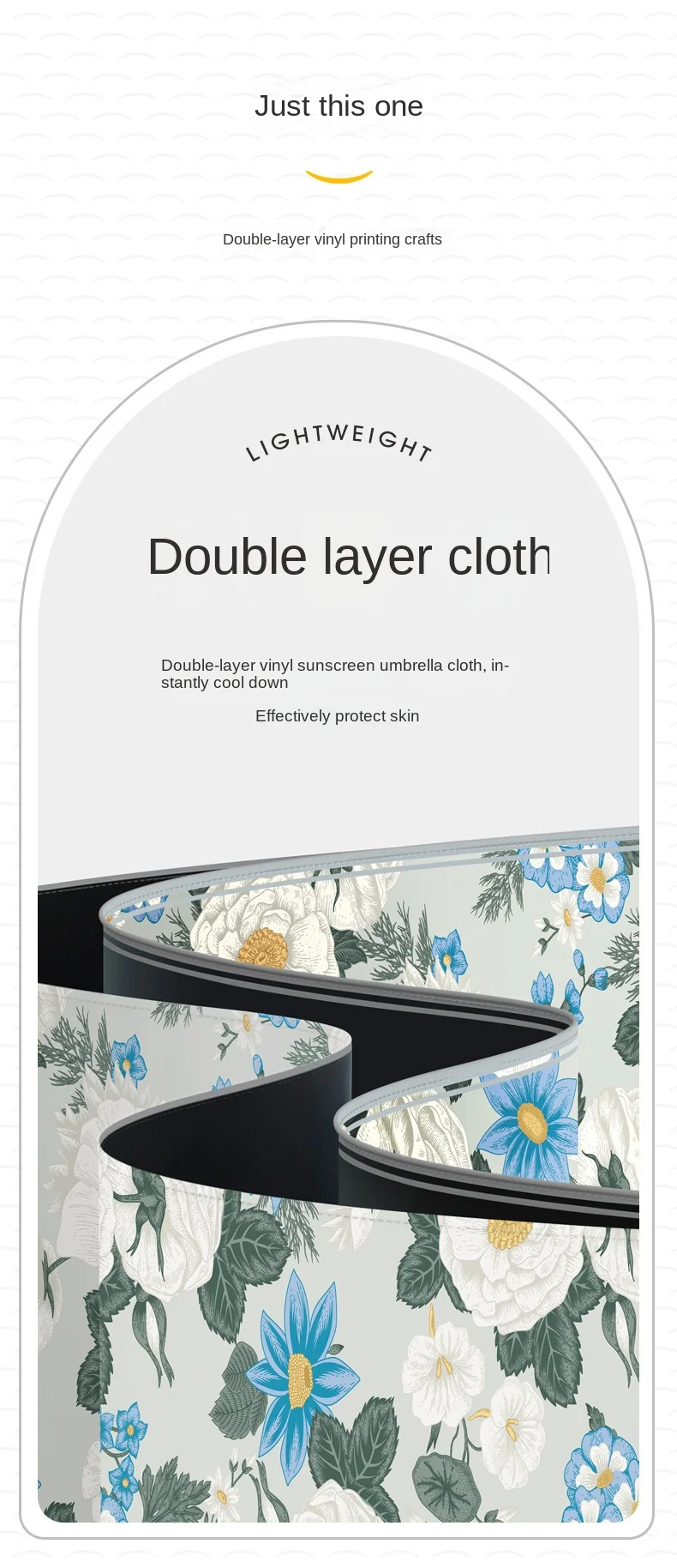 High-grade Double Layer Full Flower Printing Sunshade Folding Umbrella