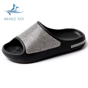 Summer Outdoor House Home Beach Slippers Shoes Fashion Luxury Rhinestone Ladies EVA Slides Slippers for Women
