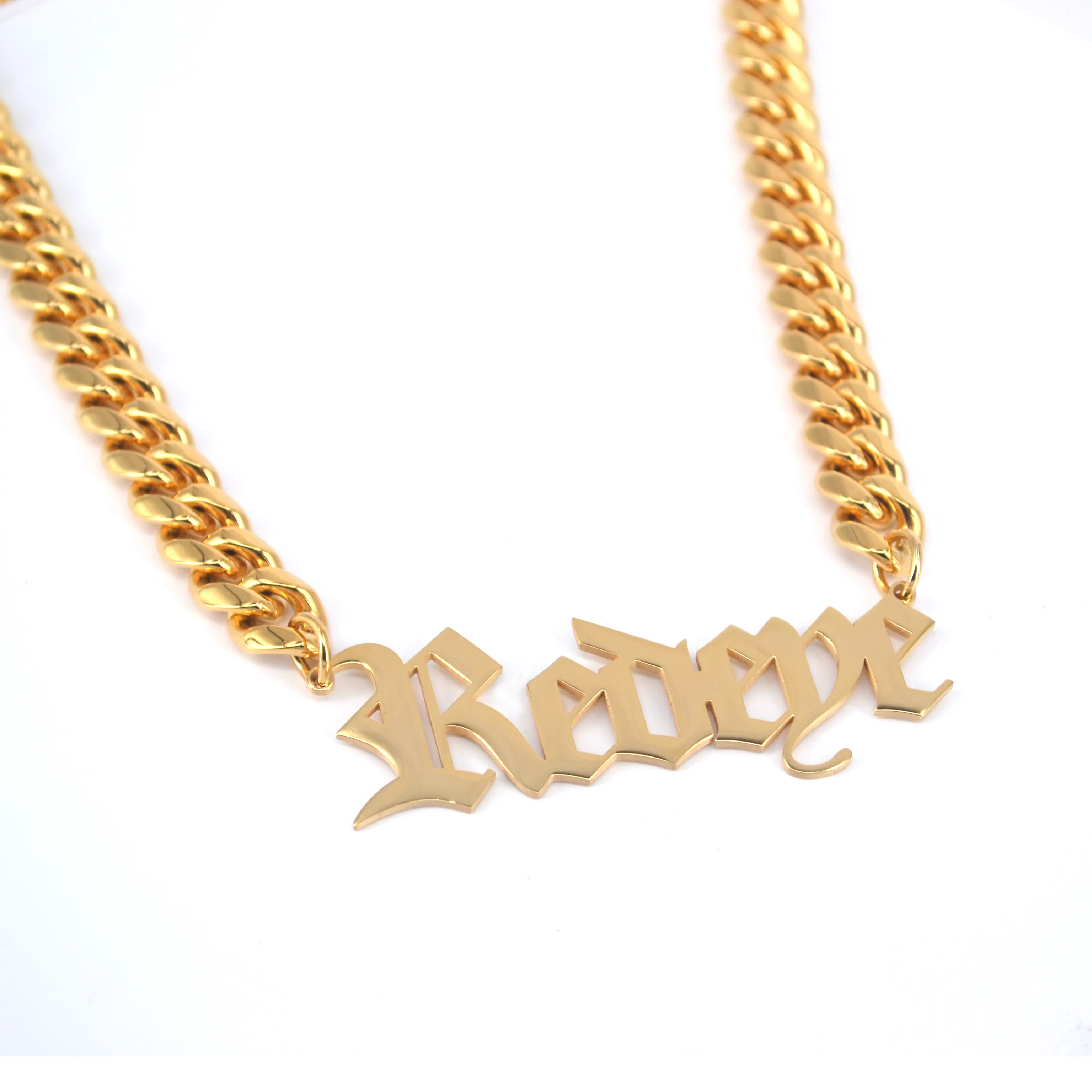 Stainless Steel Gold Plated Name Plate 