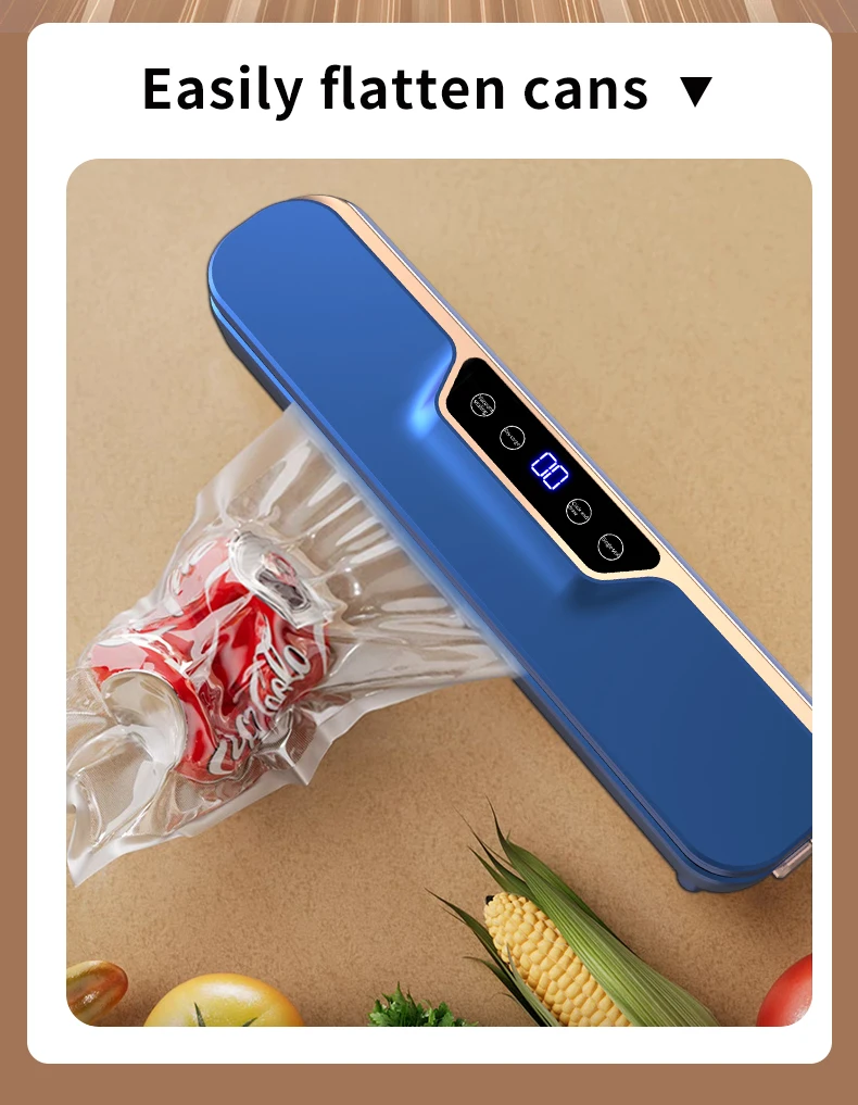 Vacuum Food Preservation Sealer with Liquid Crystal Display Automatic Sealing Machine for Food Storage