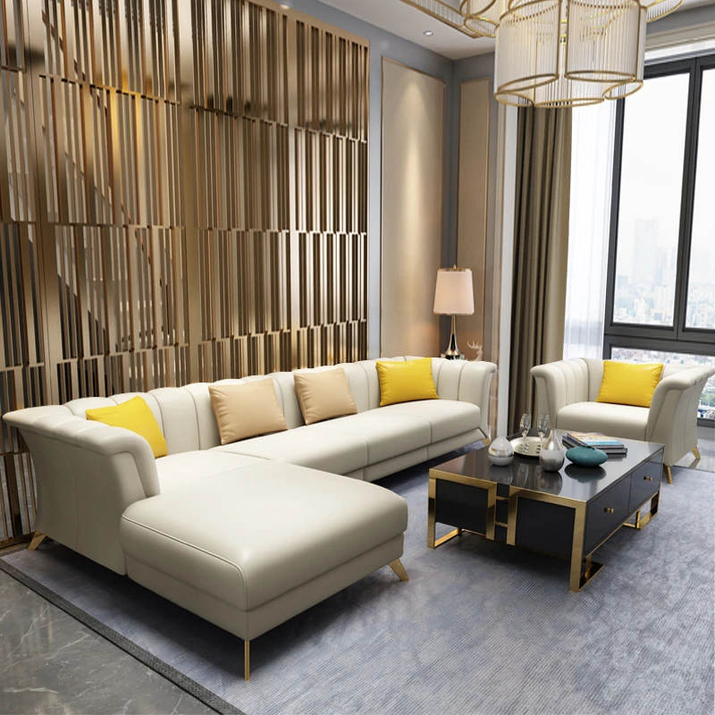 Дешевые Современные l размер угловой диван кресло-диван дизайнерские наборы кожа арабских класса люкс цены